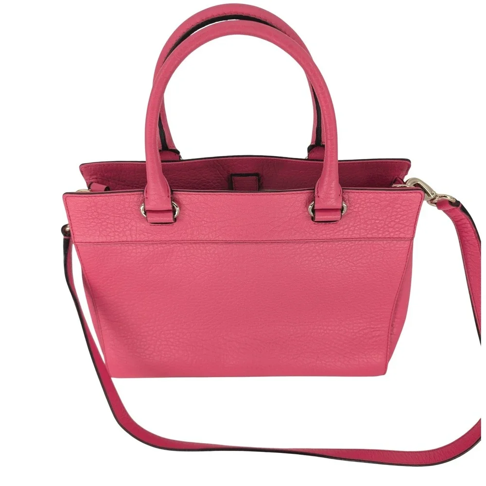 Kate Spade Perri Lane Romy Satchel‎ Medium Pink Leather Laser Cut Preppy Luxury